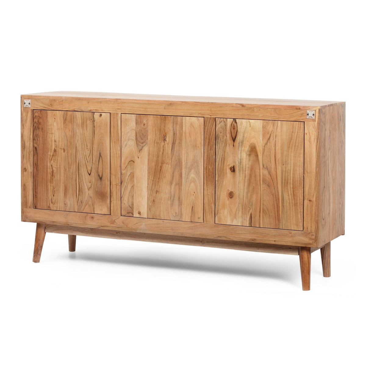 Boho handcrafted 3-door sideboard in natural wood with carved texture by HouseOfZazla on Tampa Home & Garden Store