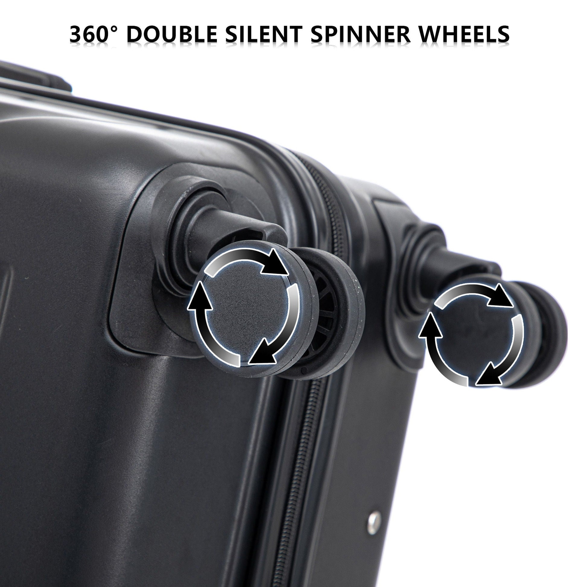 3-piece black spinner wheel luggage set with combination lock by HouseOfZazla on Tampa Home & Garden Store