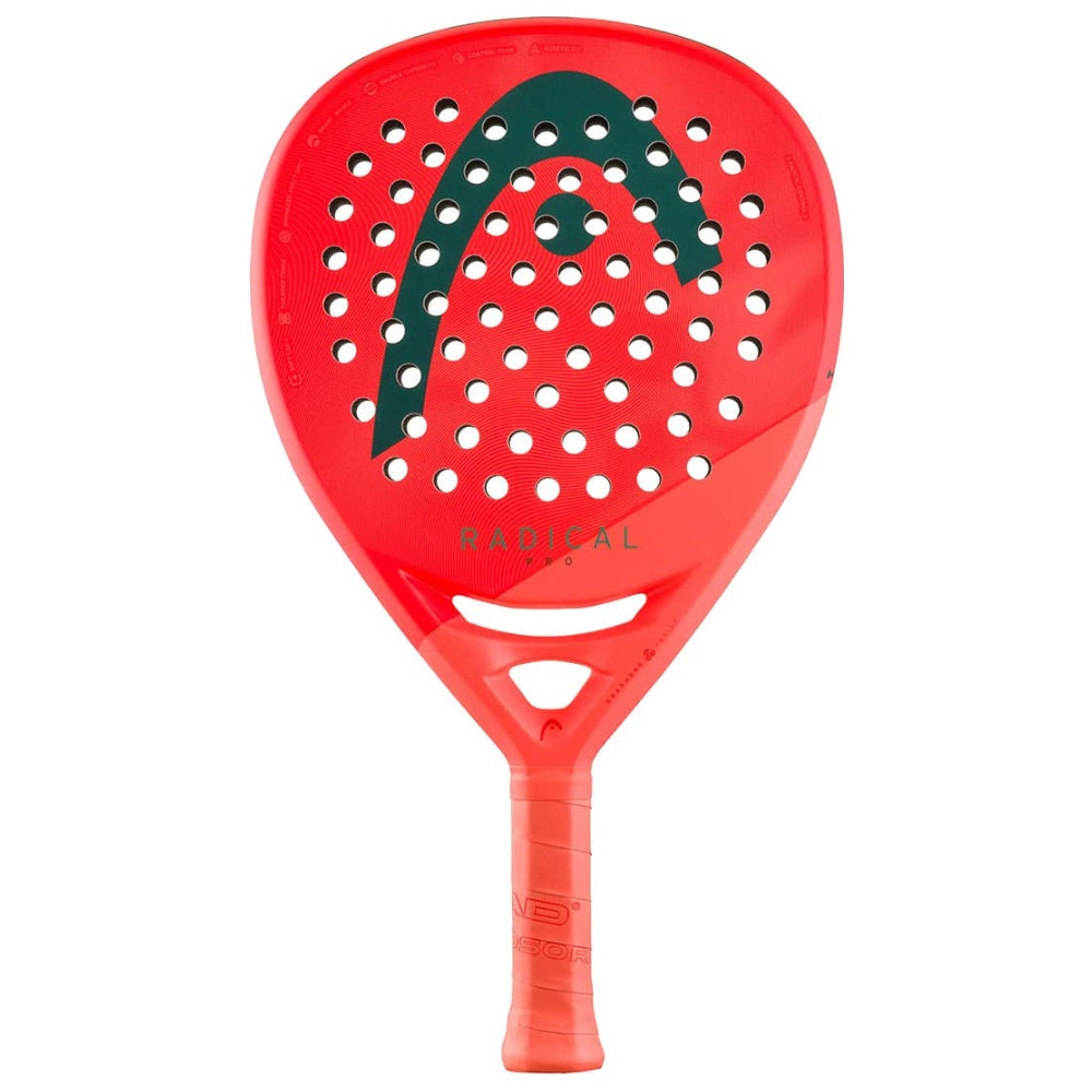 Padel racket Radical Pro 2026 red perforated-face with bold green logo by Racket Central on Tampa Home & Garden Store
