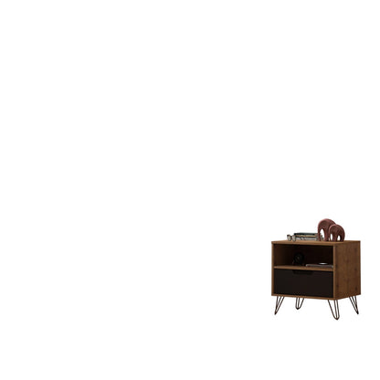 Rockefeller Nightstand with 1 drawer and splayed legs in walnut. on Tampa Home & Garden Store