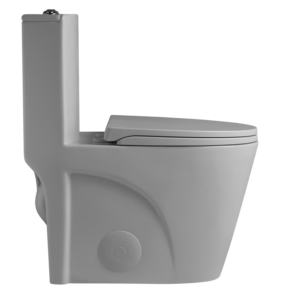HouseOfZazla 1-piece gray toilet with tall tank and tornado dual-flush ADA height on Tampa Home & Garden Store