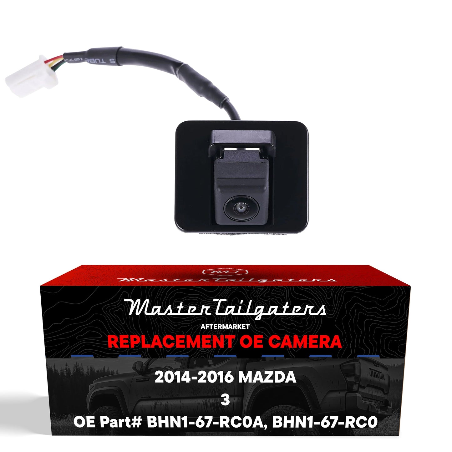 Mazda 3 Sedan backup camera 2014-2016 with black housing and 4-wire connector Master Tailgaters on Tampa Home & Garden Store