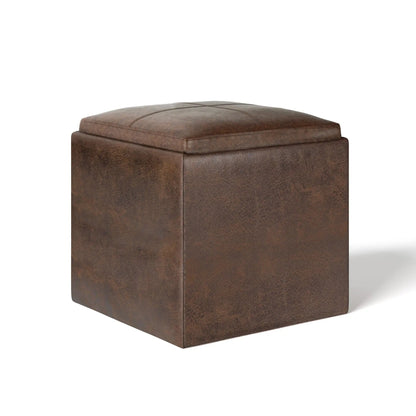 Rockwood Upholstered Cube Ottoman with Tray