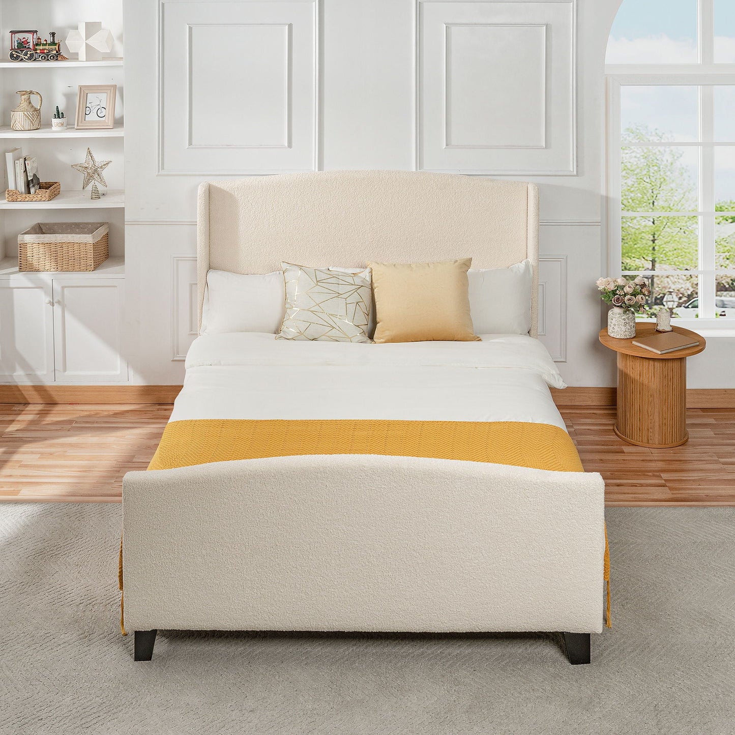 Sturdy Platform Bed Frame and a Padded Headboard