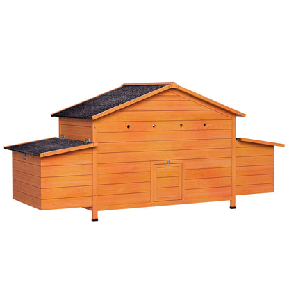Large Wooden Chicken Coop with 2 Nesting Boxes