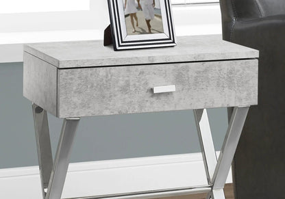 Accent Side X Table Storage Drawer Modern