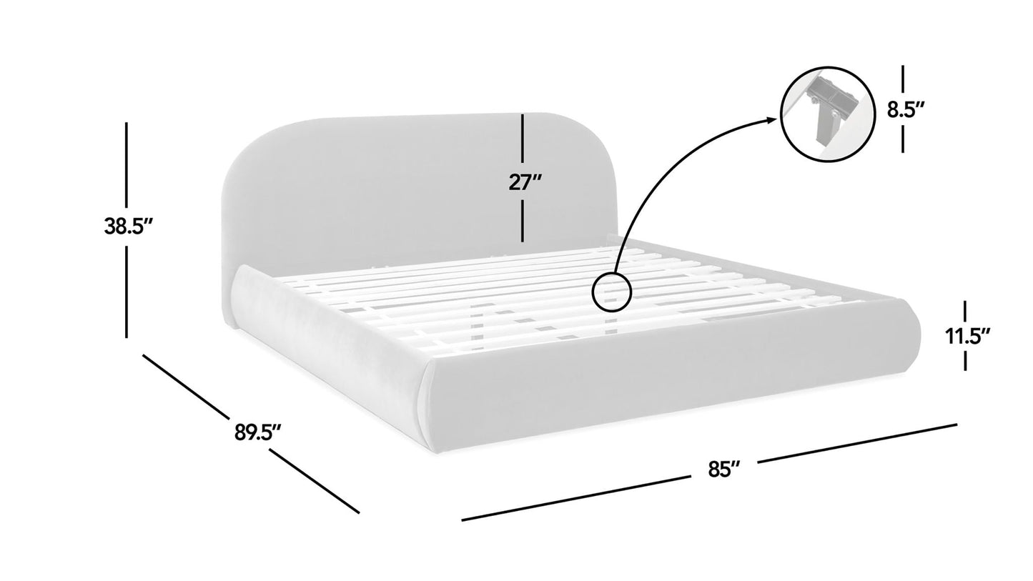 Archie Puffy Upholstered Platform Bed and Frame