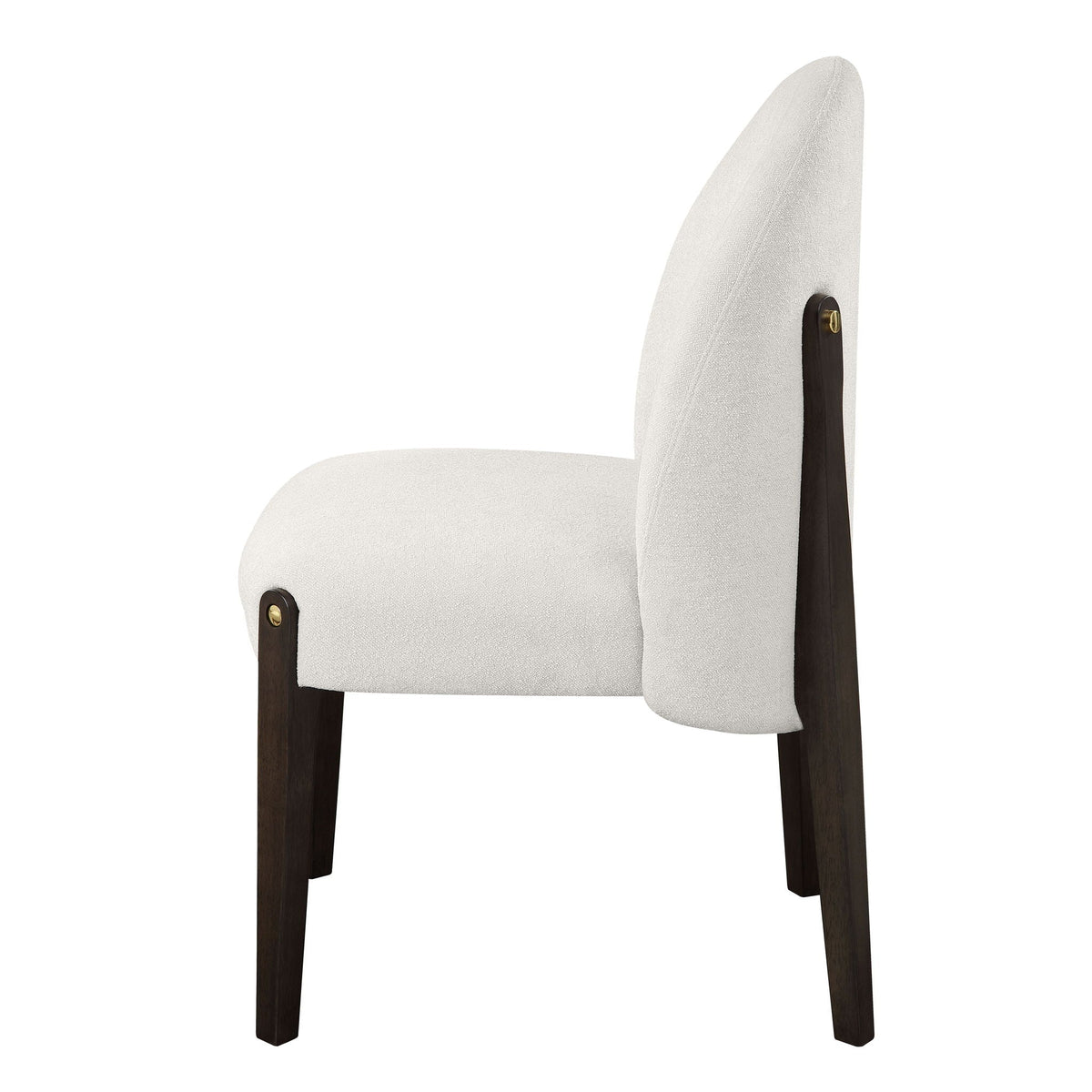 Beige upholstered side chair set of 2 by HouseOfZazla with dark wood legs on Tampa Home & Garden Store
