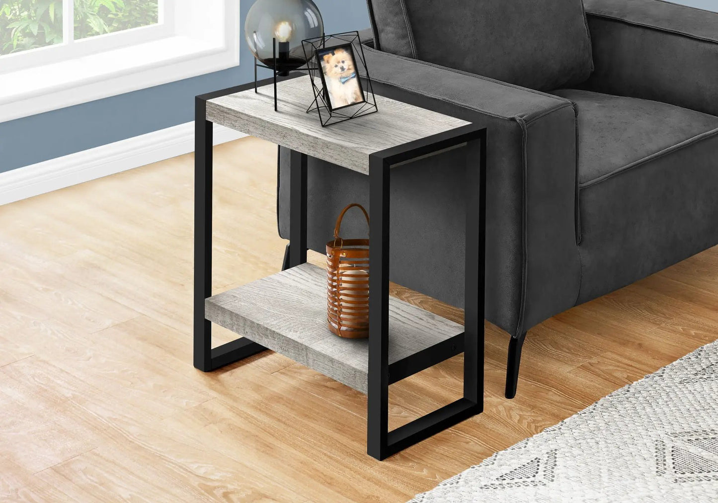 Accent Table Industrial Side Table with Flexible