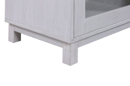 Whitewashed wooden fireplace TV stand base and leg detail on Tampa Home & Garden Store