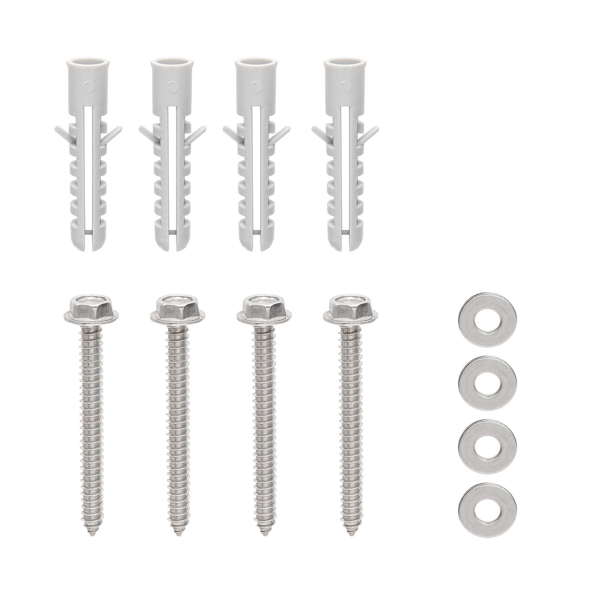 Orbit Irrigation hose reel wall mount spare kit with four white mounting posts and four screws on Tampa Home & Garden Store
