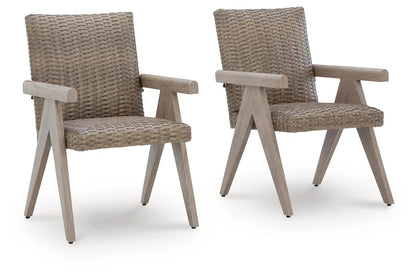 Cliff Trails Outdoor Arm Chair Set of 2 Beige