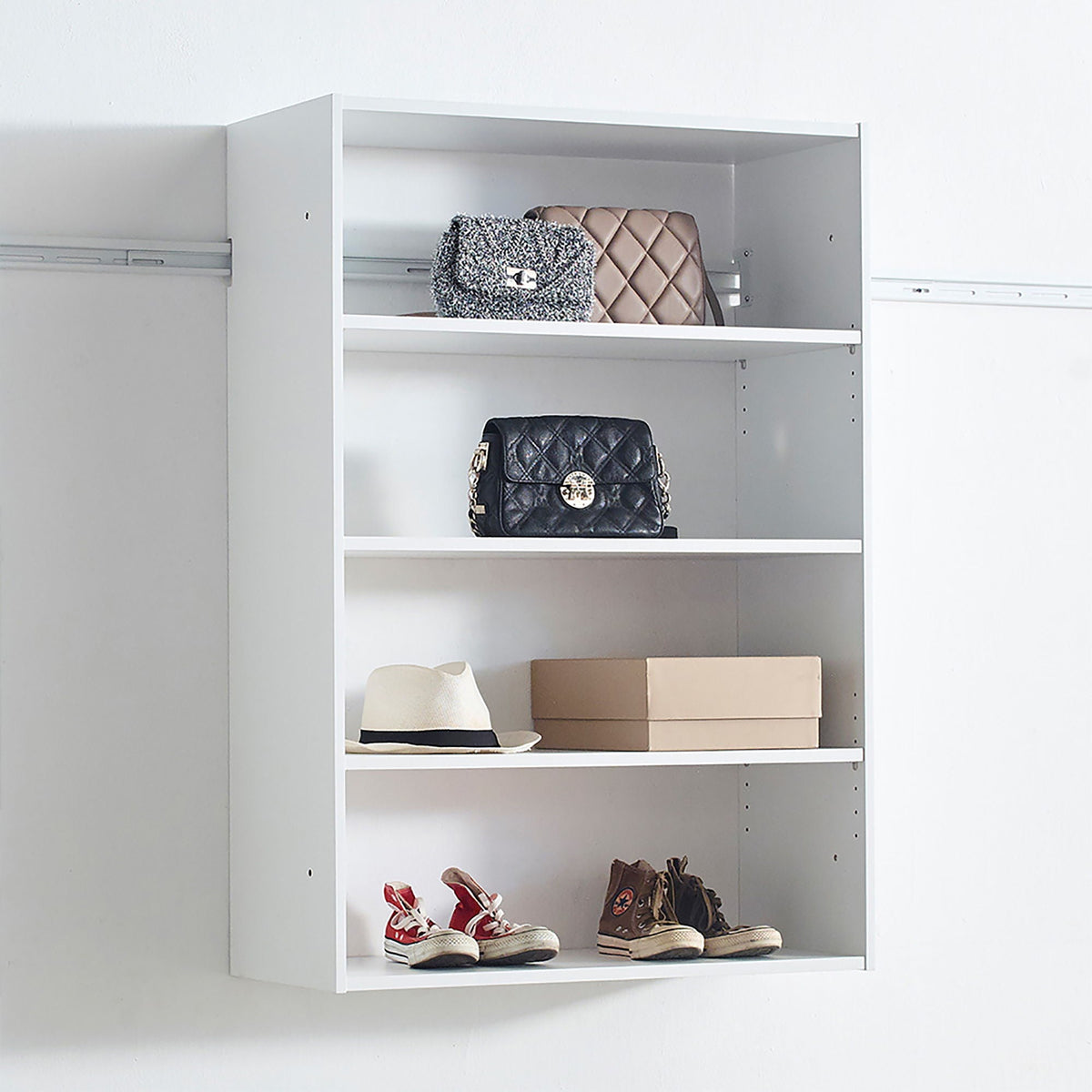Wall mounted wood closet system with modular design white triple wardrobe HouseOfZazla on Tampa Home & Garden Store
