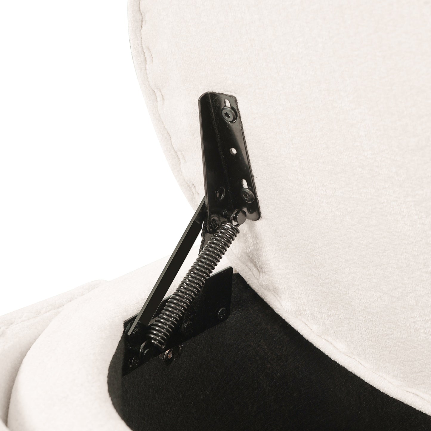 Beige chair bracket closeup with black metal frame and spring HouseOfZazla on Tampa Home & Garden Store