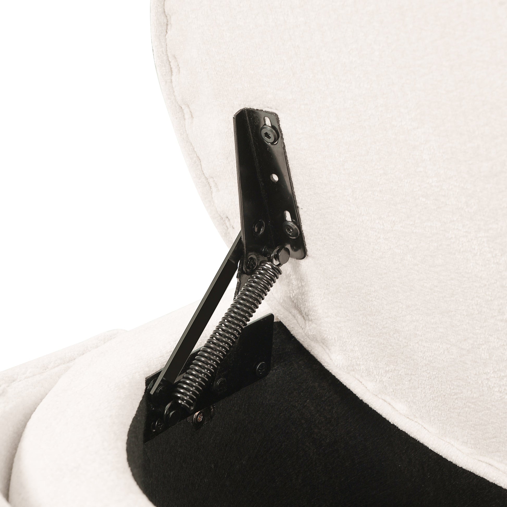 Beige chair bracket closeup with black metal frame and spring HouseOfZazla on Tampa Home & Garden Store