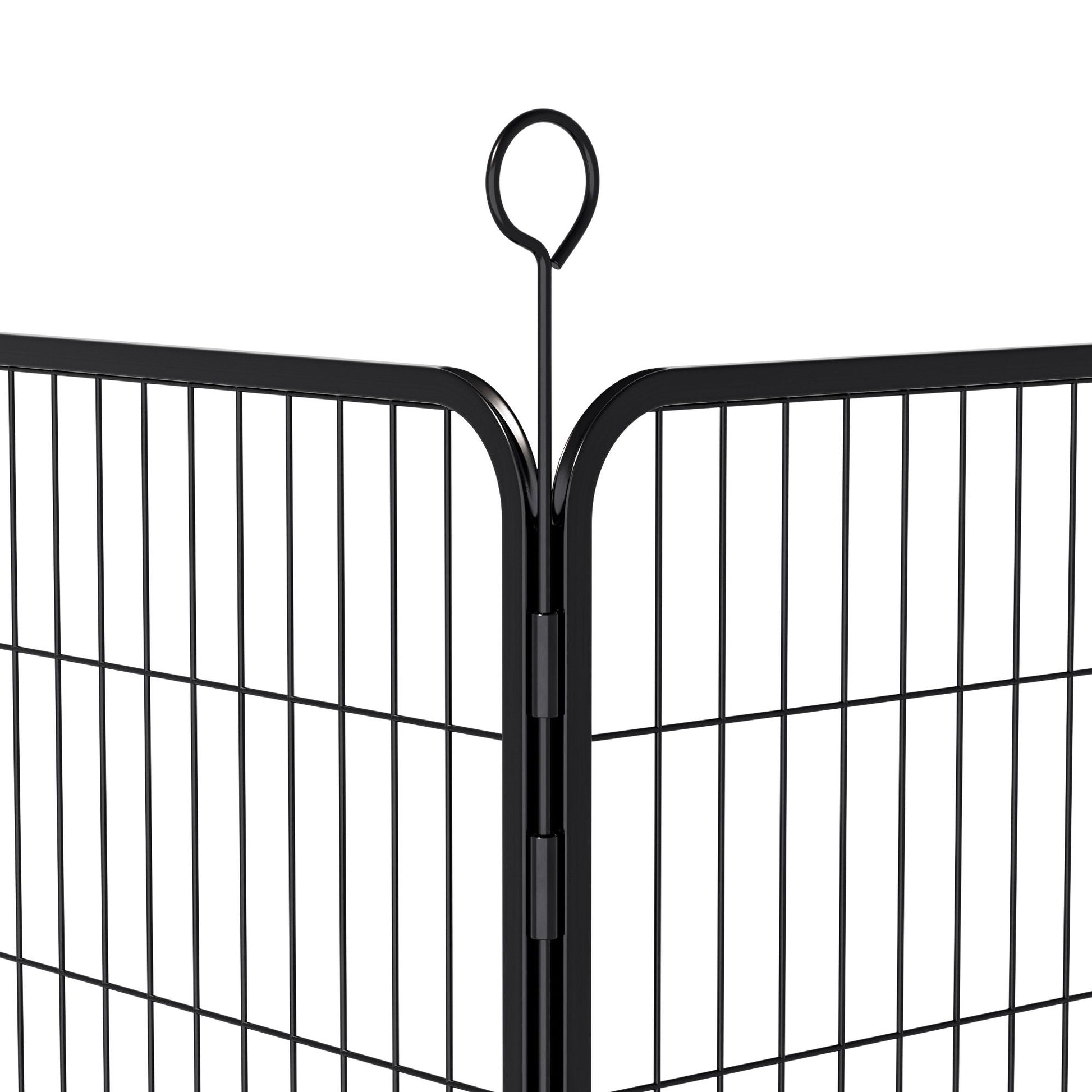 Black 16-panel dog playpen with curved top rails and central circular top loop on Tampa Home & Garden Store
