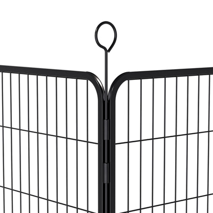 Black 16-panel dog playpen with curved top rails and central circular top loop on Tampa Home & Garden Store