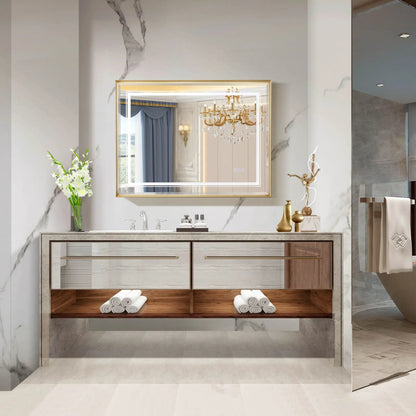 Led Beveled Front and Backlit Mirror for Bathroom