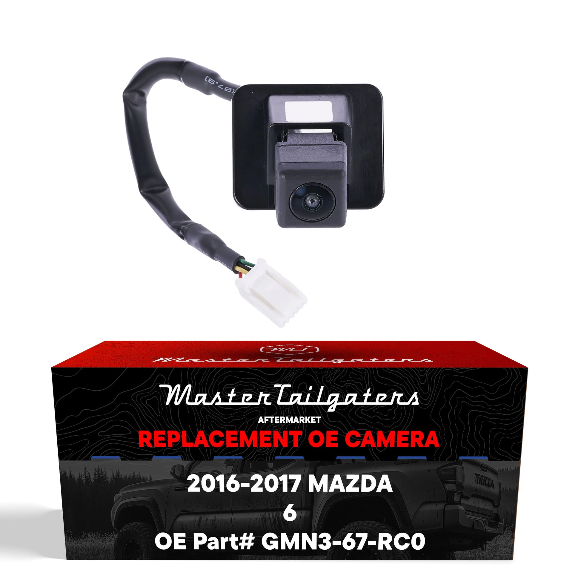 Mazda 6 2016-2017 OEM backup camera GMN3-67-RC0; Master Tailgaters black housing with harness on Tampa Home & Garden Store