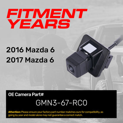 Master Tailgaters Mazda 6 OEM backup camera for 2016-2017, GMN3-67-RC0, black housing on Tampa Home & Garden Store
