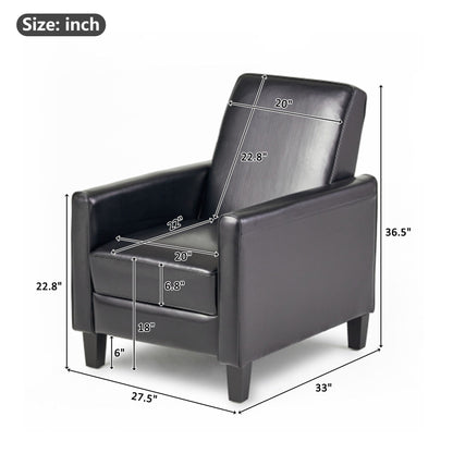 Upholstered Push Back Recliner Chair and Lounge