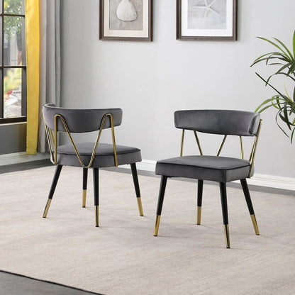 Glam Dining Chairs Set of Two Modern Luxury