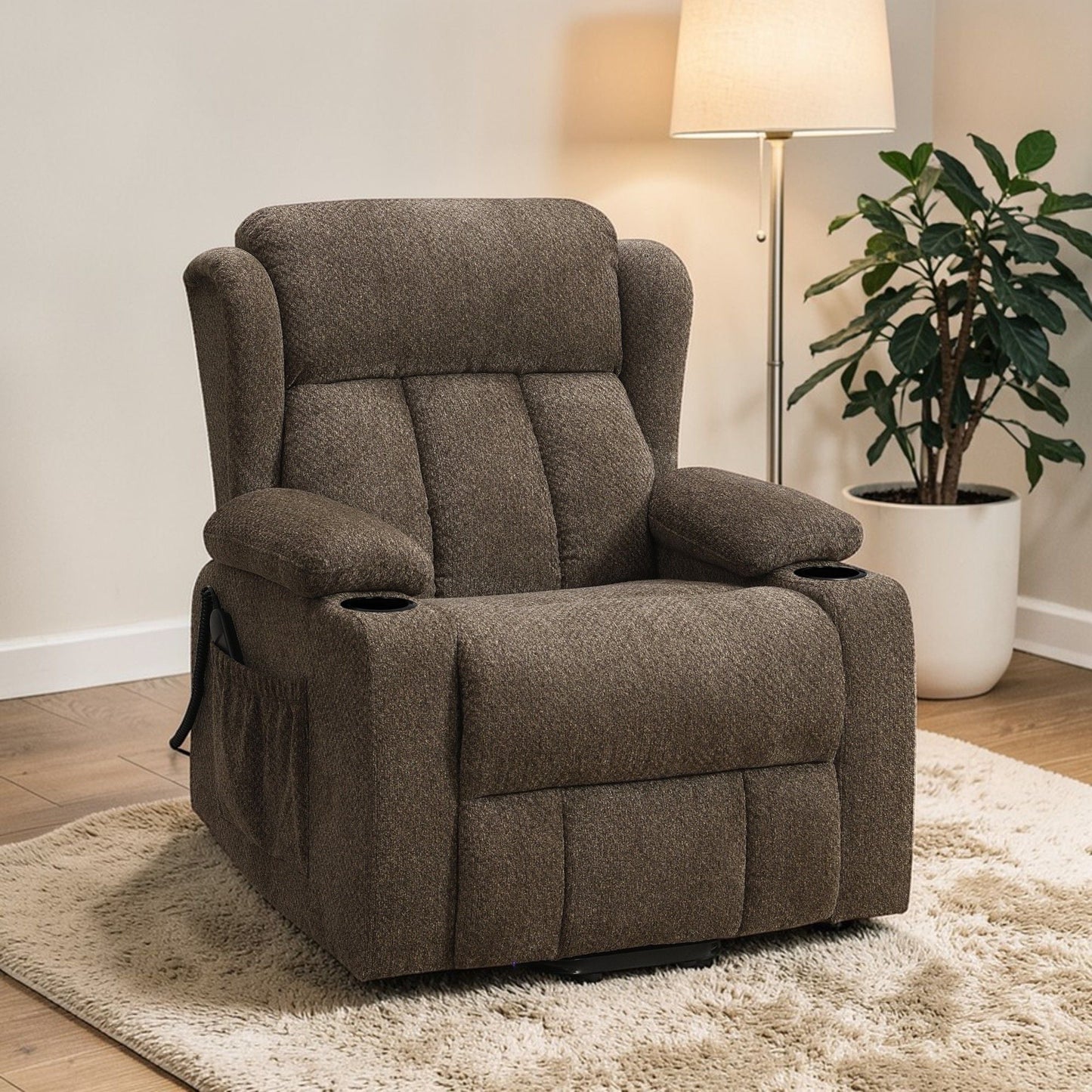 Lusio Power Recliner With Lift and Cup Holder