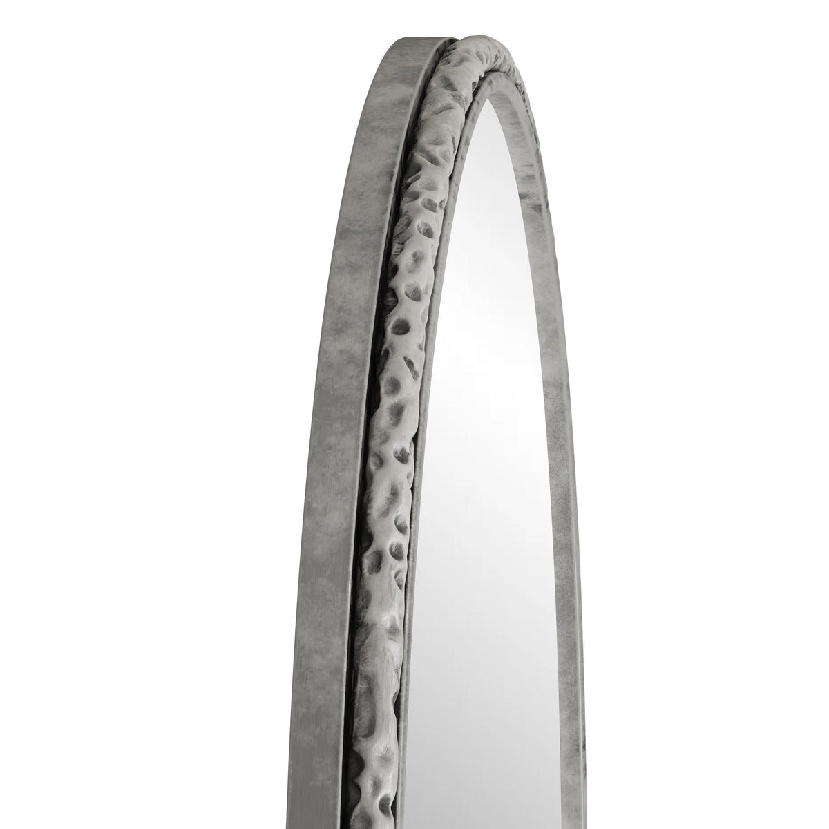 Arched wall mirror with silver frame and shatterproof glass on Tampa Home & Garden Store