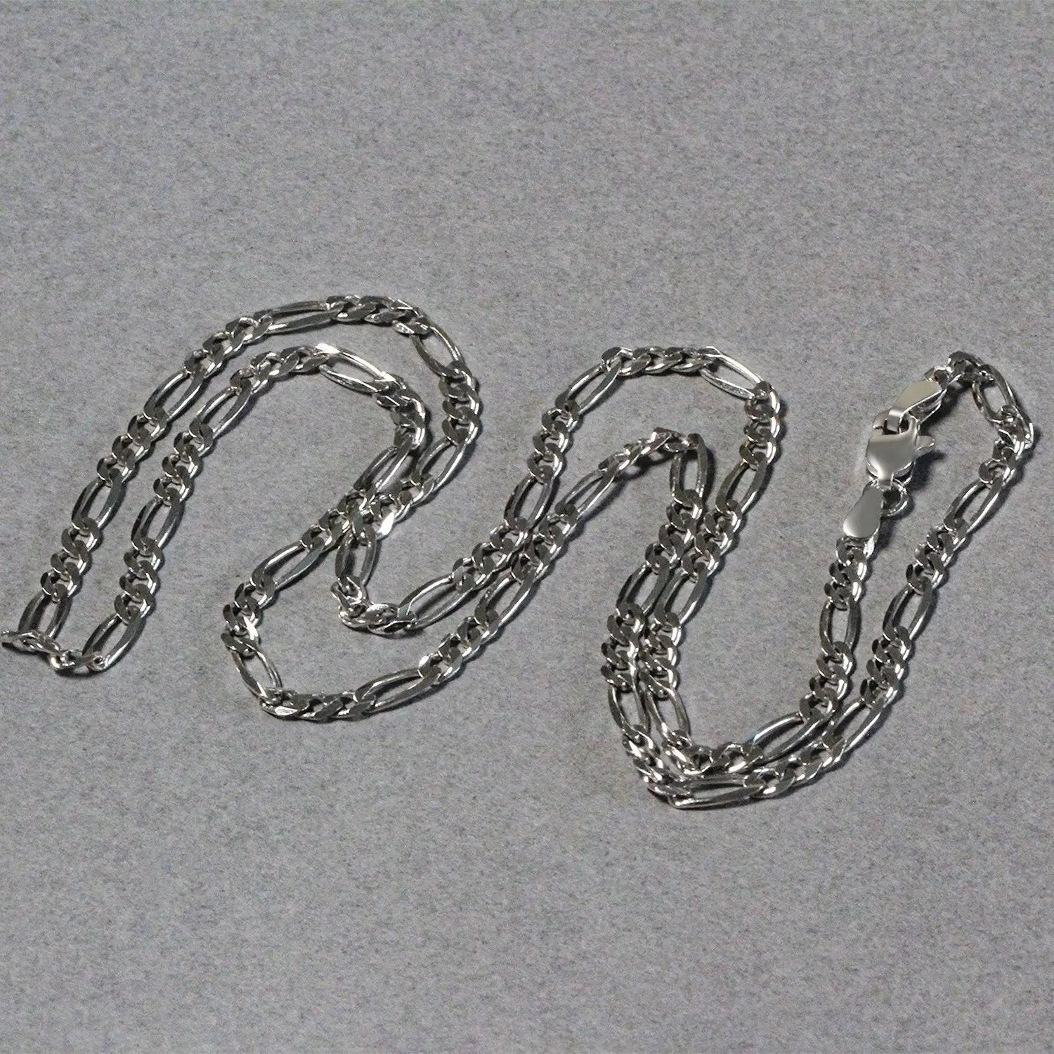 Figaro chain necklace 3.0mm, 14k white gold solid by Bids.com on Tampa Home & Garden Store