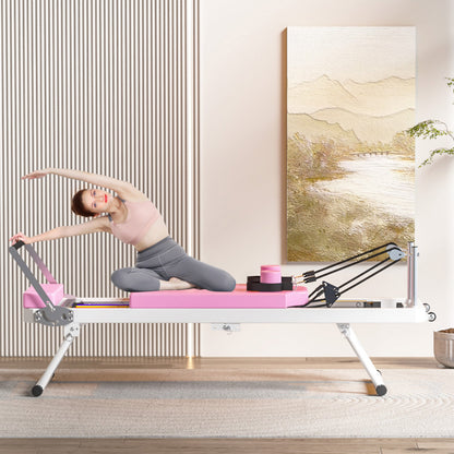 Foldable Pilates Core Bed by HouseOfZazla with pink platform and gray frame on Tampa Home & Garden Store