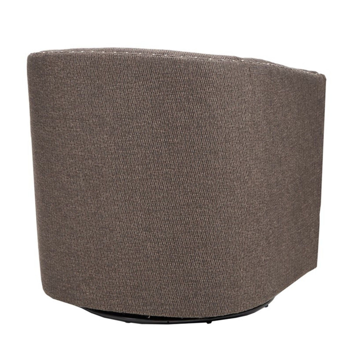 Swivel Chair by HouseOfZazla in brown herringbone fabric with 360° rotation on Tampa Home & Garden Store