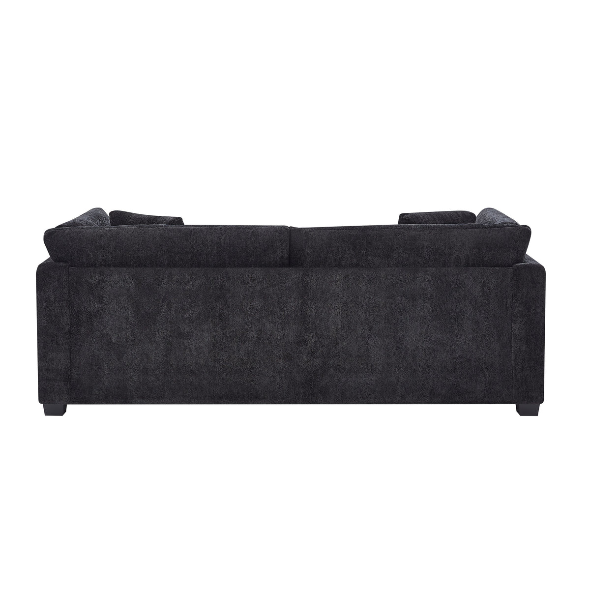 Modern Chenille Sofa and Flared Arms Black