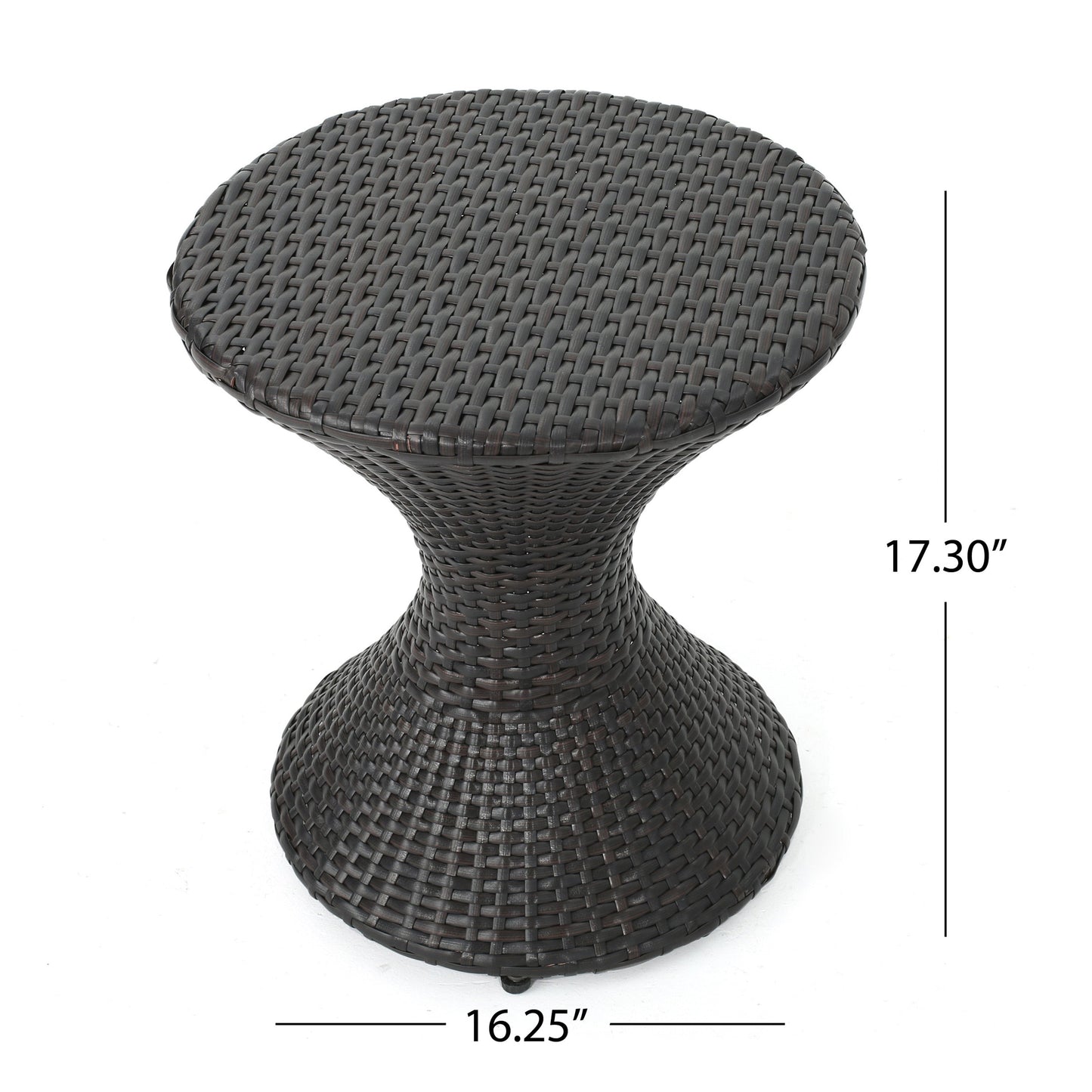 Outdoor 16 Inch Wicker Hourglass Side Table