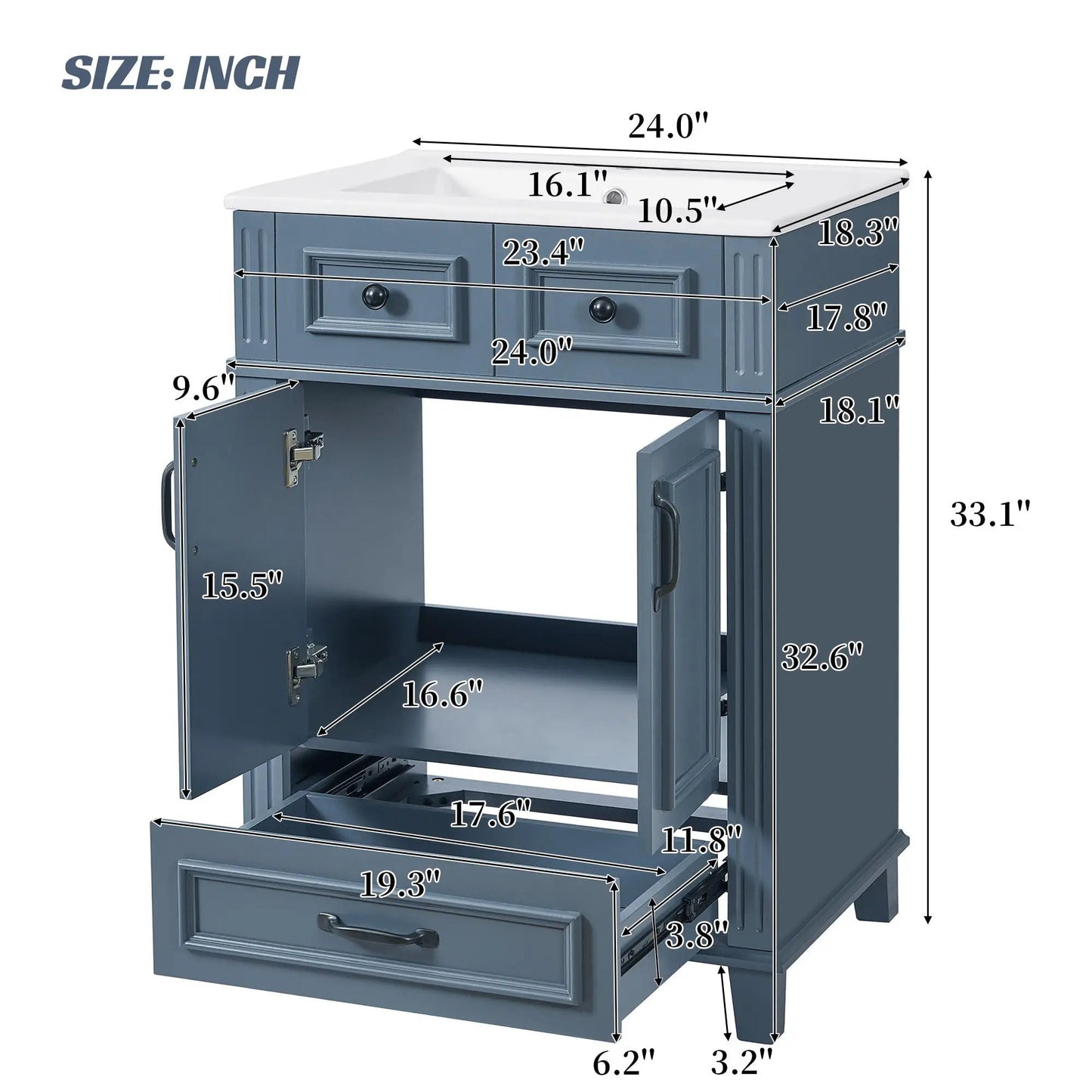 Bathroom Vanity with Sink and Storage Cabinet
