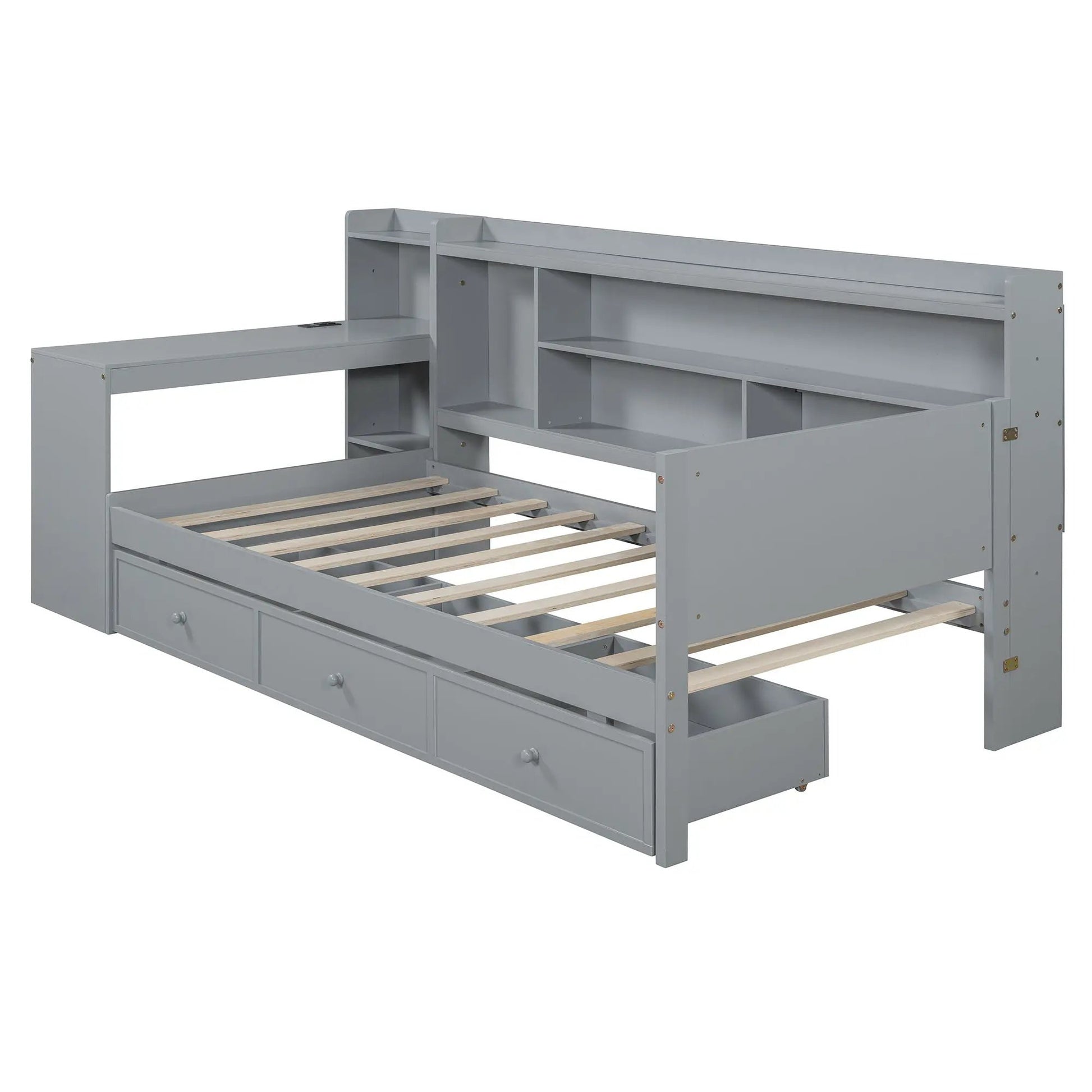 Gray daybed with desk, 3 drawers and USB ports, storage bed by Unique Piece Furniture on Tampa Home & Garden Store