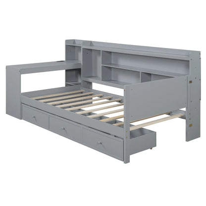 Gray daybed with desk, 3 drawers and USB ports, storage bed by Unique Piece Furniture on Tampa Home & Garden Store