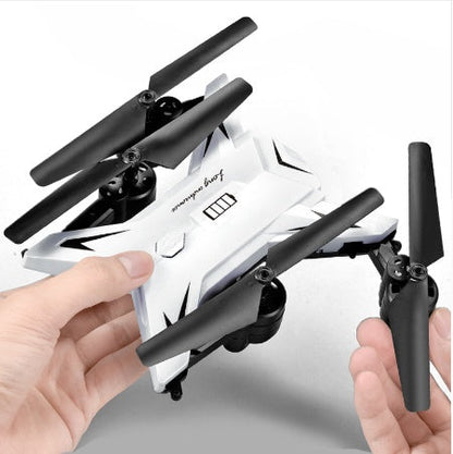 T-Rex RC Helicopter Drone white body with foldable design and four black propellers on Tampa Home & Garden Store