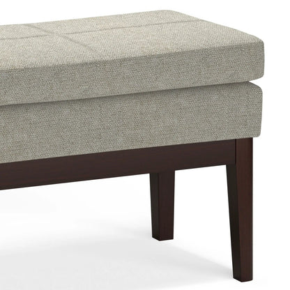 Carlson Ottoman Bench beige textured fabric with dark wood legs by Unique Piece Furniture on Tampa Home & Garden Store