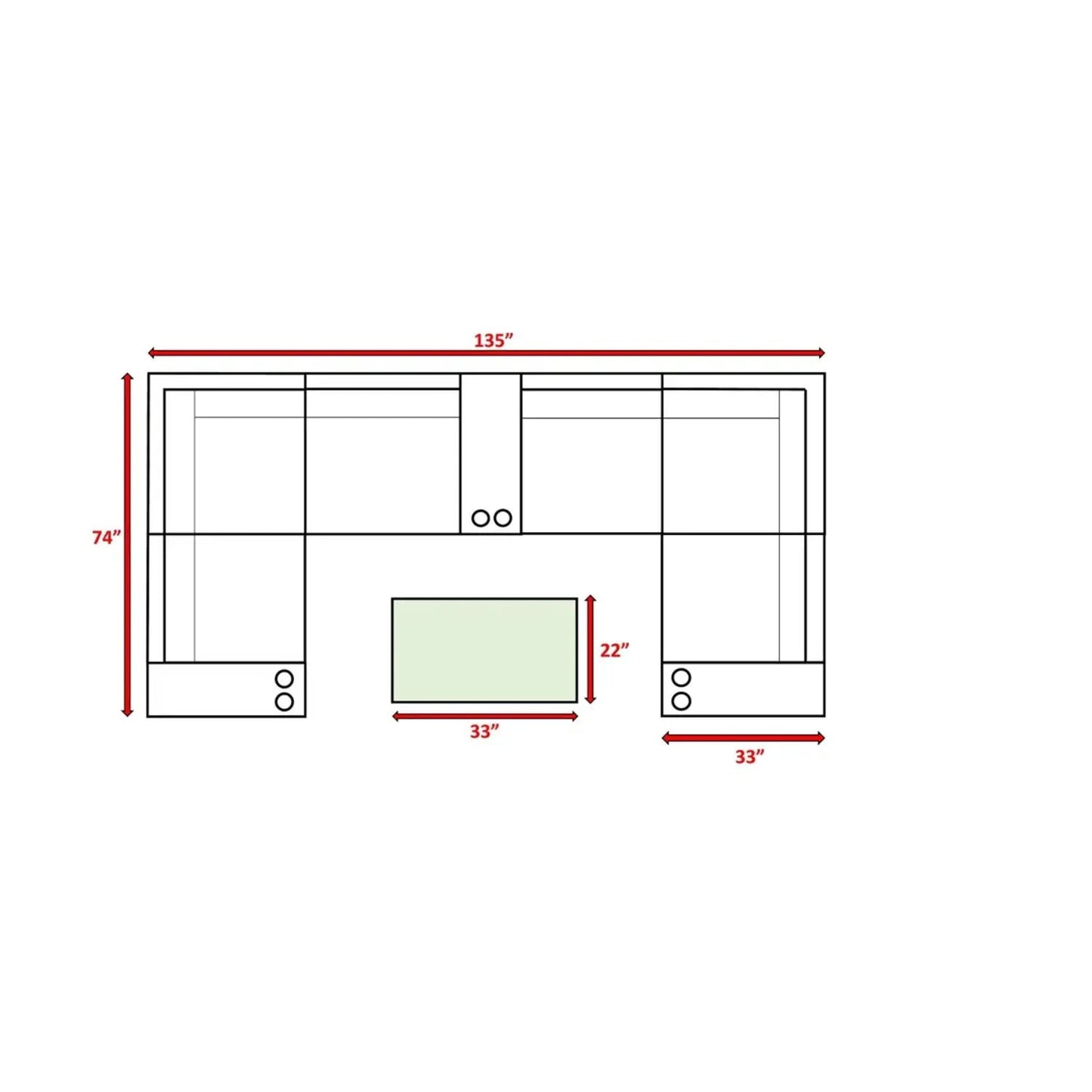 Outdoor Wicker Sectional with Weather Cushions