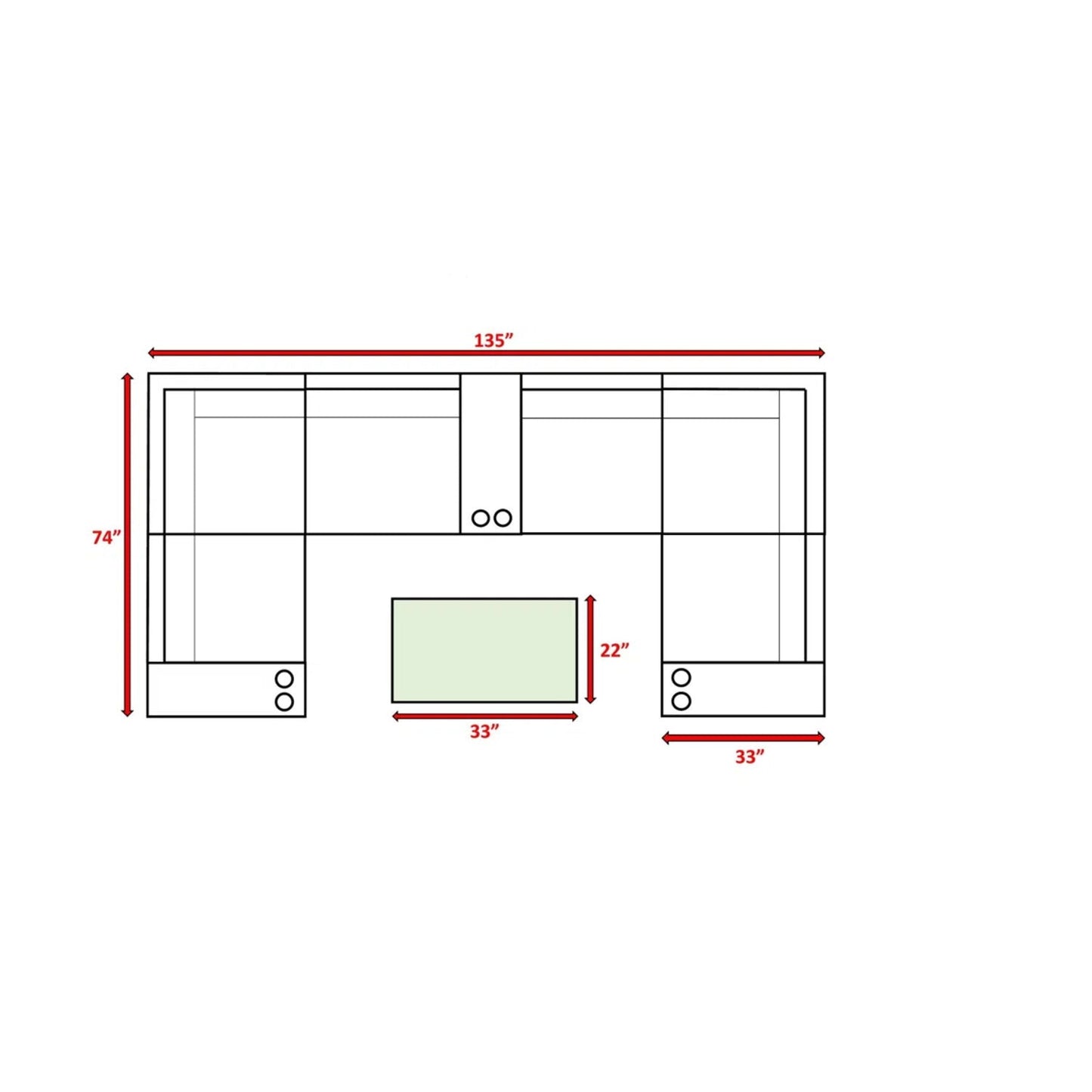 Outdoor Wicker Sectional and Thick Cushions