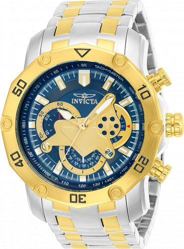 Invicta Men's Pro Diver watch, two-tone gold and silver bracelet, blue dial on Tampa Home & Garden Store