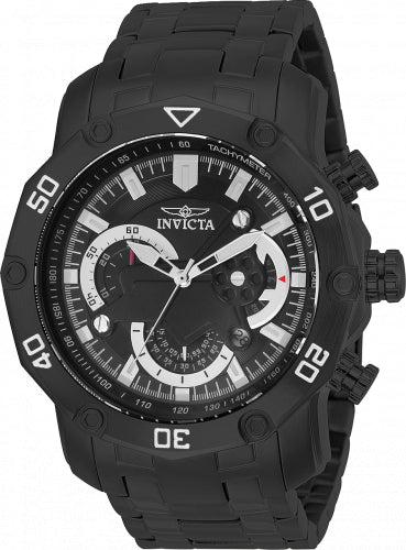 Invicta men's Pro Diver watch, black stainless steel with tachymeter bezel and chronograph on Tampa Home & Garden Store