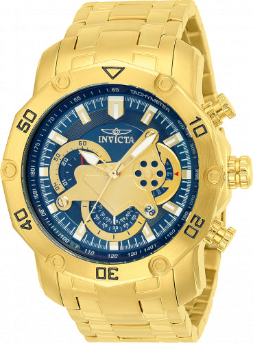 Invicta Men's Pro Diver watch, gold-tone stainless steel with blue dial on Tampa Home & Garden Store