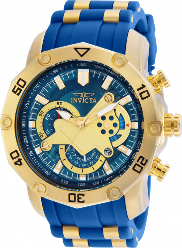 Invicta Pro Diver watch by Bids.com with blue dial, gold-tone case and blue silicone strap on Tampa Home & Garden Store