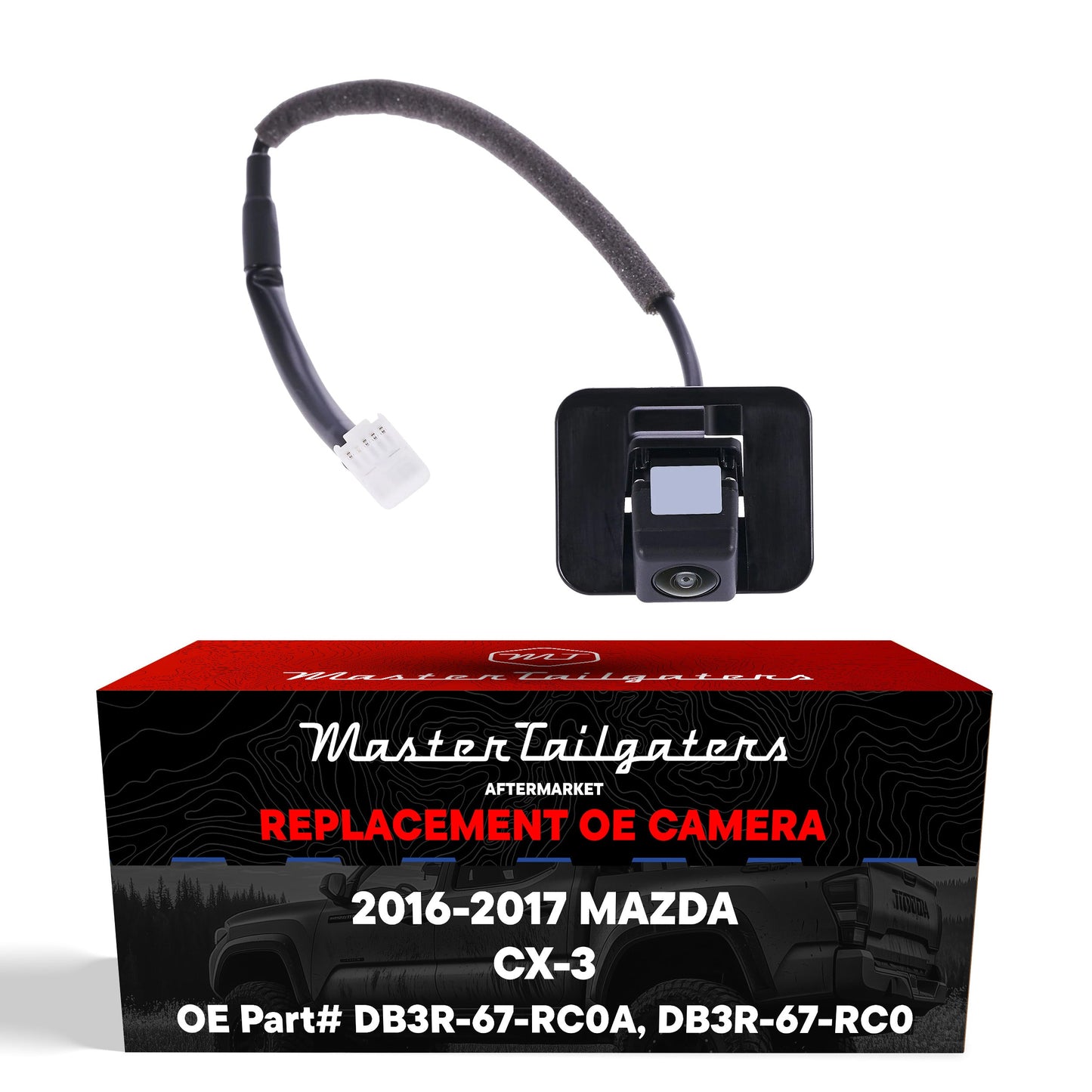 Master Tailgaters Mazda CX-3 2016-2017 OEM backup camera, black housing with wiring harness on Tampa Home & Garden Store
