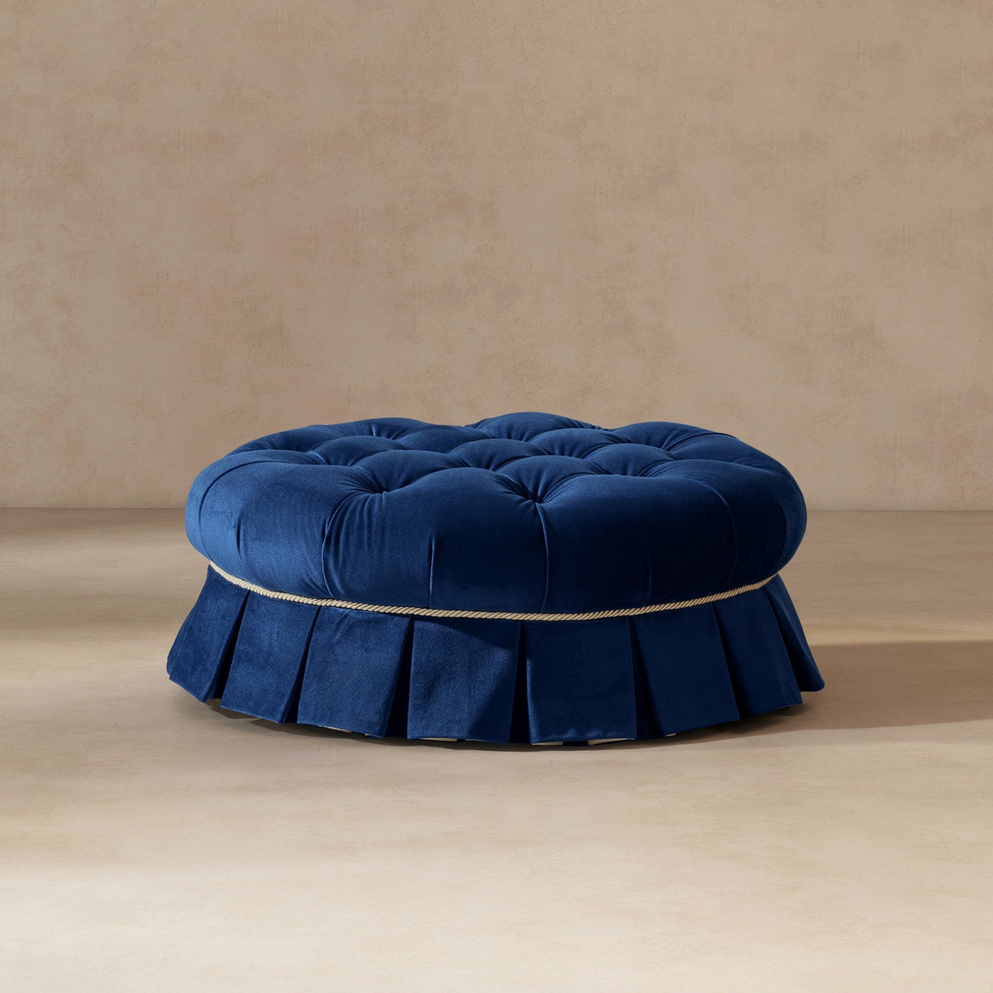 Roquefort 24.5in Dog Sofa Bed blue velvet round bed with rope trim HouseOfZazla on Tampa Home & Garden Store