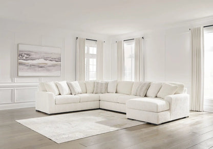 Chessington sectional by Unique Piece Furniture in off-white fabric, roomy L-shaped sofa on Tampa Home & Garden Store