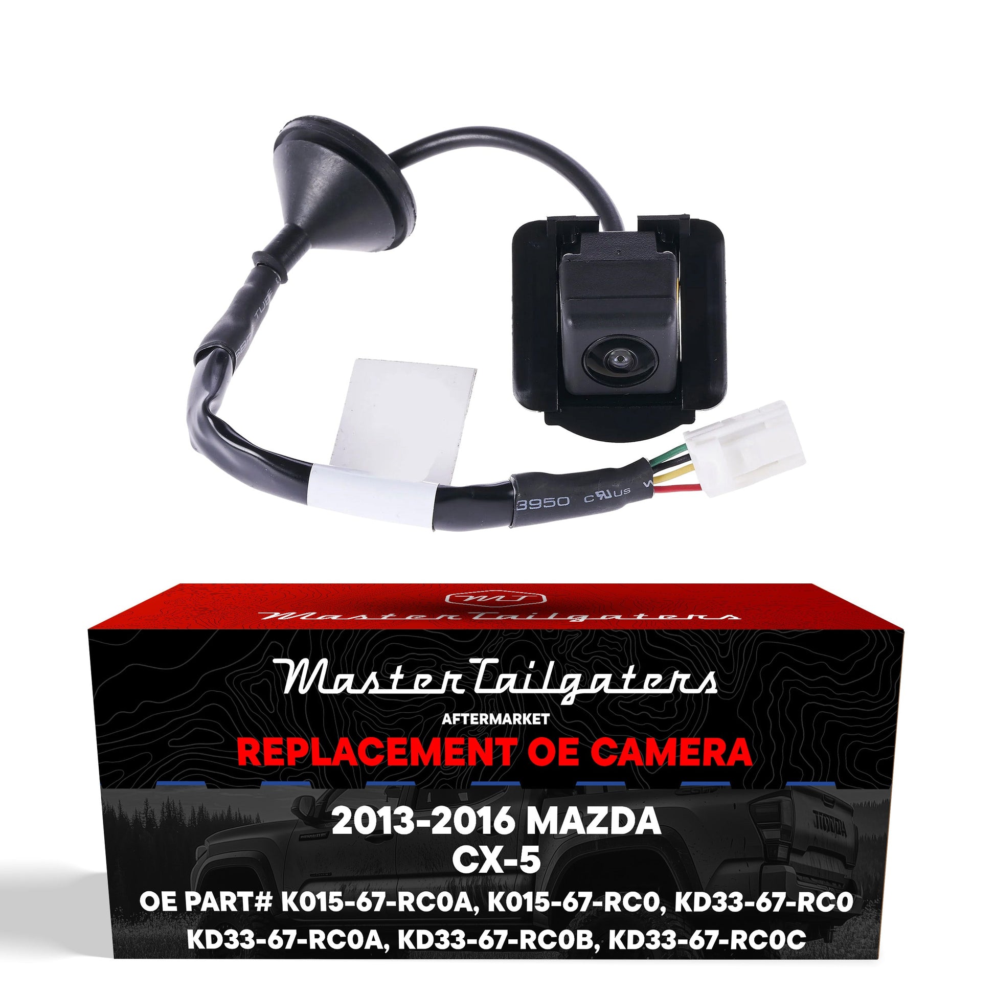 OEM backup camera for Mazda CX-5 (2013-2016) by Master Tailgaters with wiring harness on Tampa Home & Garden Store