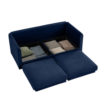 Modern Sofa with Storage and Cylindrical Backrest