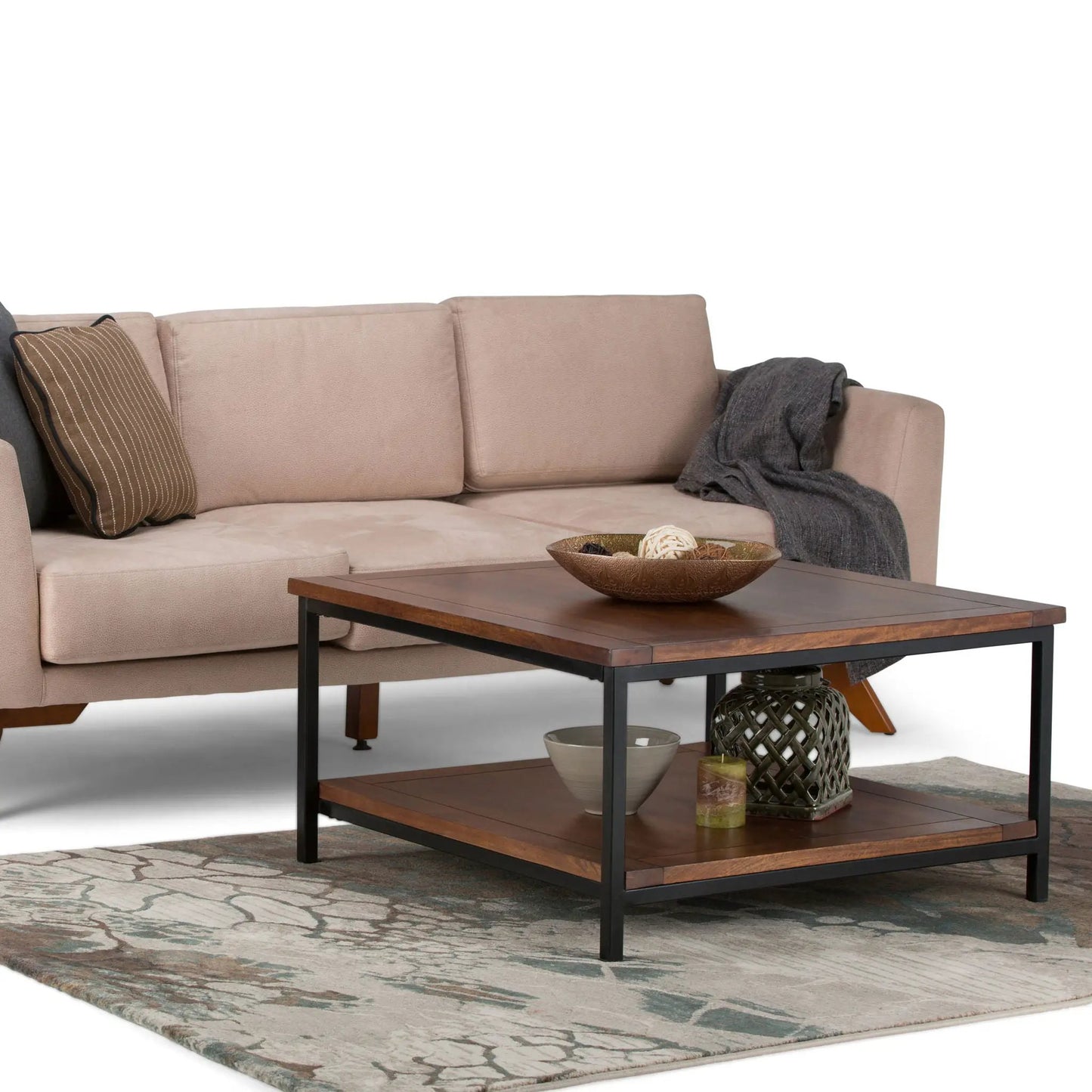 Skyler Solid Mango Wood Table and Metal Base